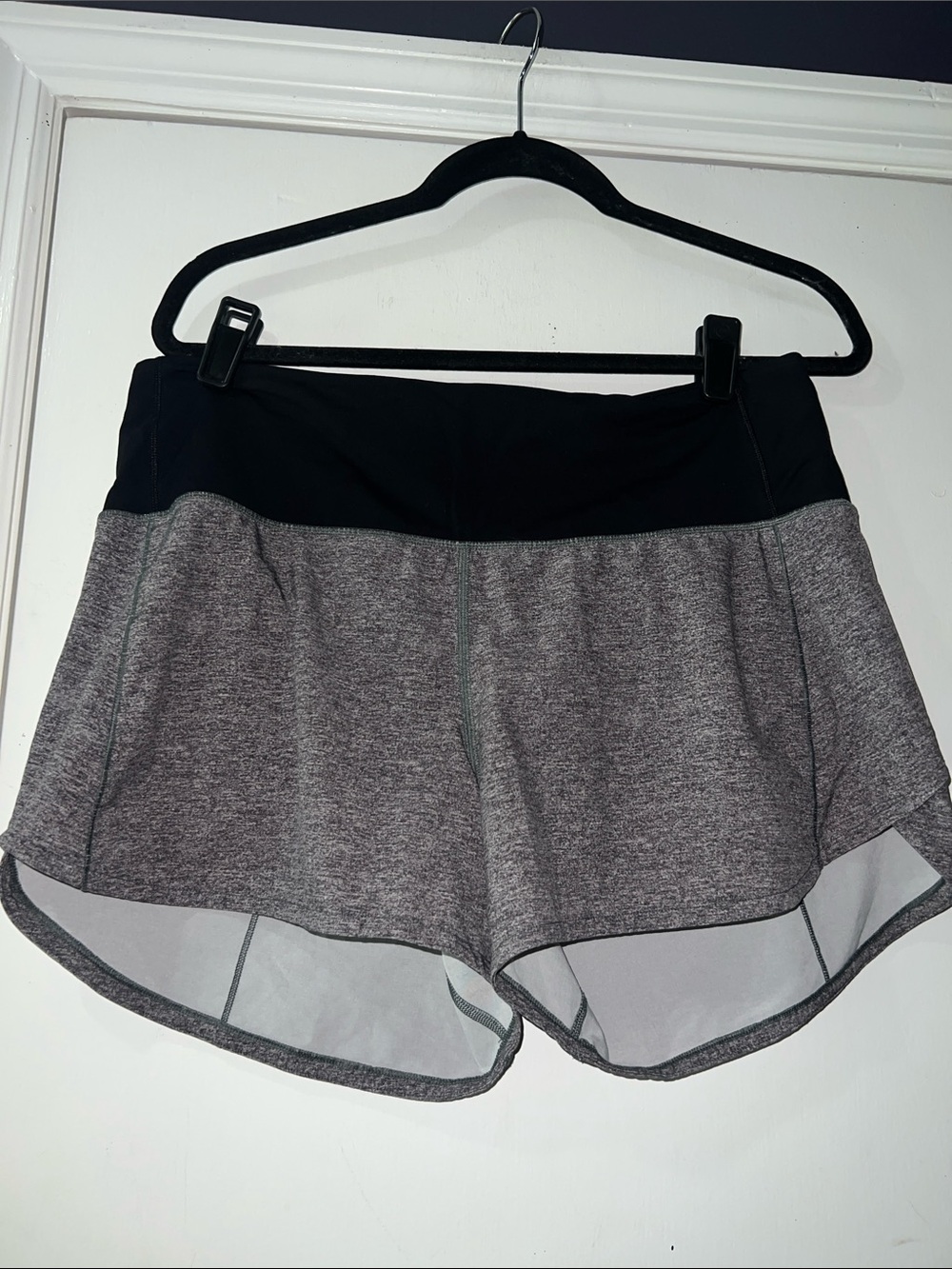 lululemon athletica Black Waistband Heather Gray Running Shorts